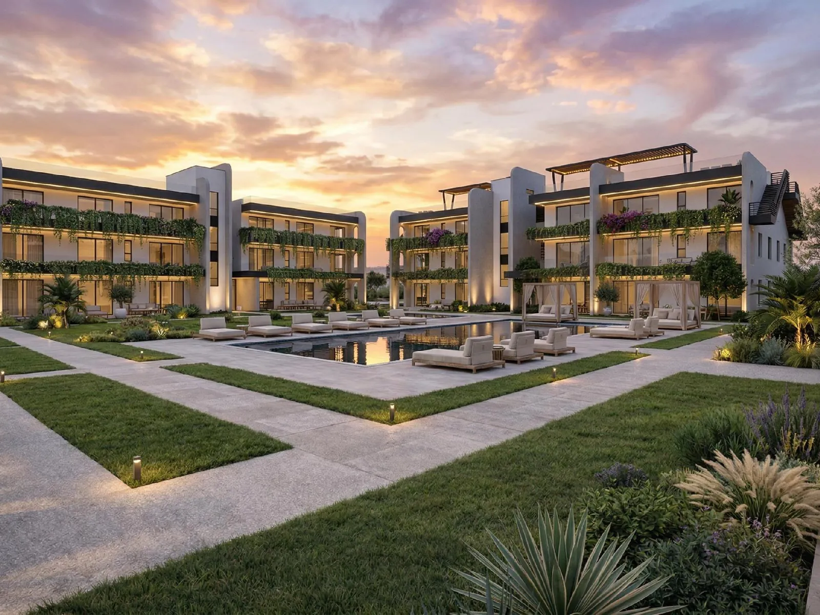 Indicative image of planned apartment buildings and gardens